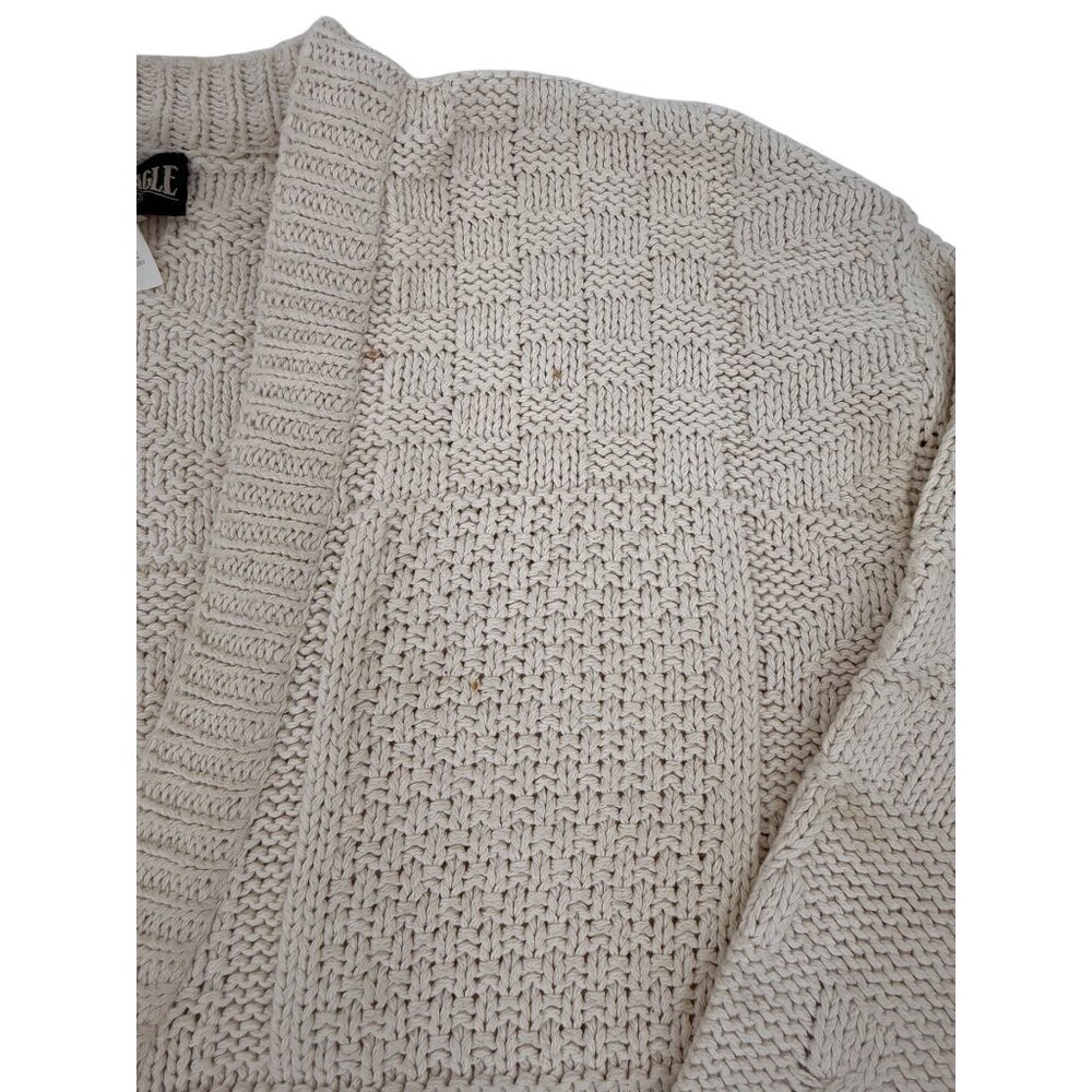 Vintage Y2K American Eagle Knit V-Neck Button Down Grunge 90s Grandpa Cardigan L - Picture 4 of 14